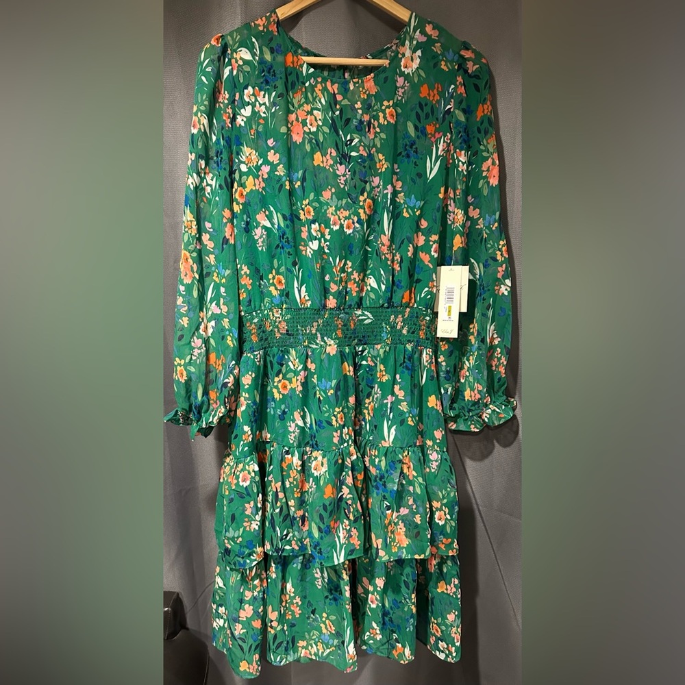 Women’s Eliza J Floral Ruffle Balloon Long Sleeve - Size 14